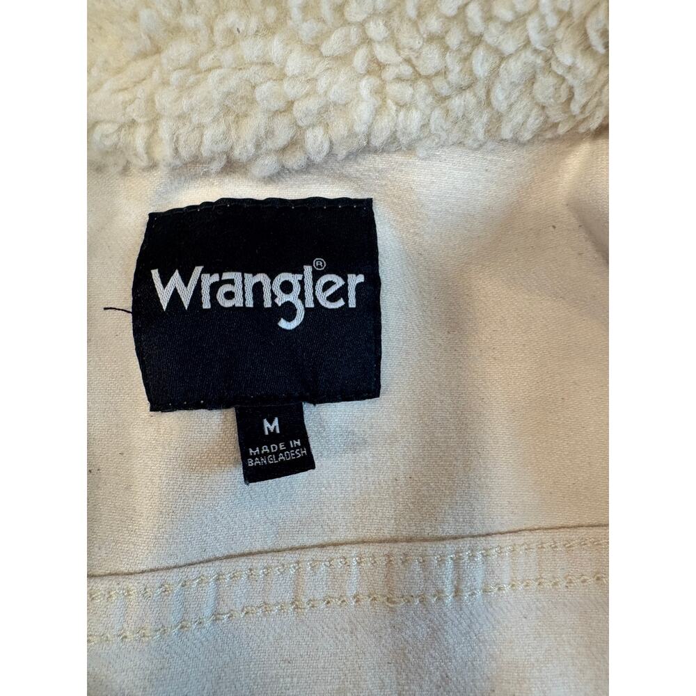 Wrangler Trucker Cream Jacket with Sherpa Collar Size M - Picture 9 of 11